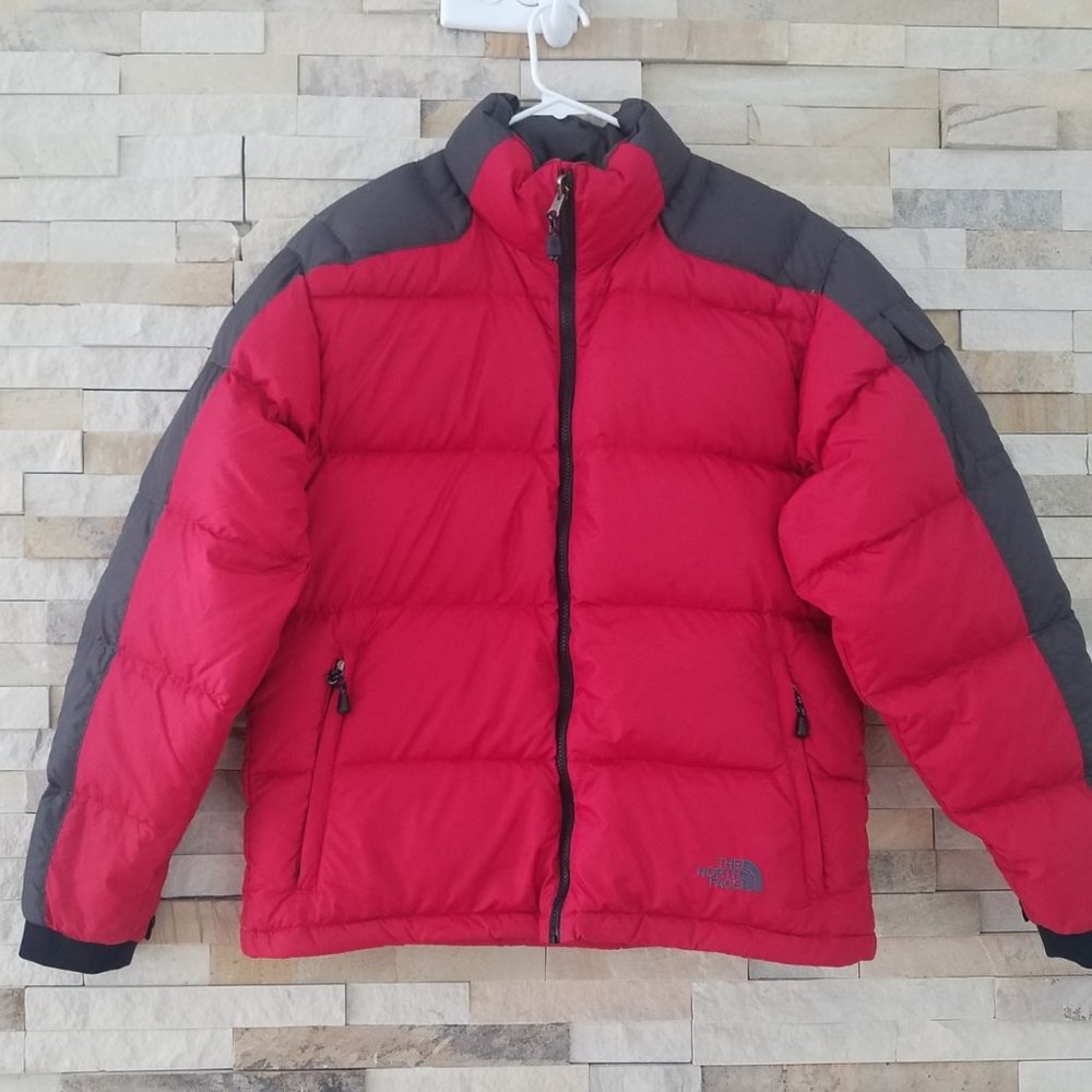 North Face Mens Red Down Puffer Jacket Medium Coat